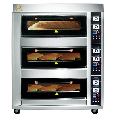 Φούρνος ζυθοποιίας αερίου 80L 2 κατάστρωμα 4pan/6pan Μεγάλη χωρητικότητα για χρήση πίτσας