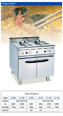 Κατανάλωση αερίου ΥΦΑ/ΦΑ 2,46/3,12Kg/h Εστιατόριο εξοπλισμός μαγειρέματος από ανοξείδωτο χάλυβα