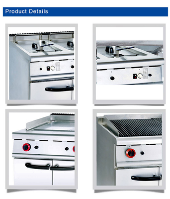 Κατανάλωση αερίου ΥΦΑ/ΦΑ 2,46/3,12Kg/h Εστιατόριο εξοπλισμός μαγειρέματος από ανοξείδωτο χάλυβα