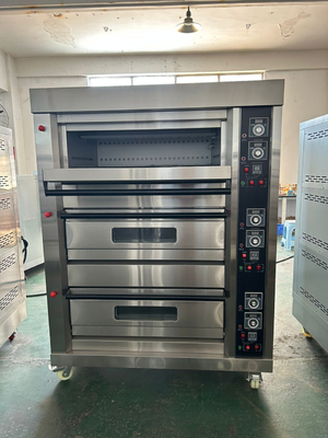 6 δίσκοι Φούρνος με πάτωμα αερίου LPG 220V 50HZ 3 Δίσκοι μοντέλο για εμπορικό εστιατόριο μαγειρική