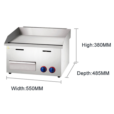 Εμπορικό 11,7kw αέριο griddle LPG/2800Pa κινέζικο εξοπλισμό μαγειρέματος 32kg βάρος