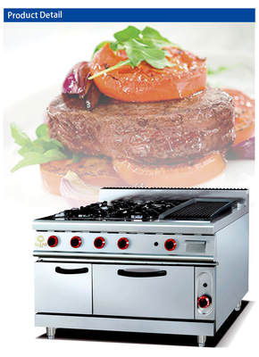 GH-999A Gas Range με 4 καυστήρες Lava Rock Grill Furnace για επαγγελματική μαγειρική
