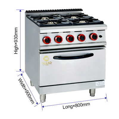 20.8Kw Gas Range με φούρνο 4 καυστήρων για την αποδοτικότητα της κουζίνας εστιατορίου