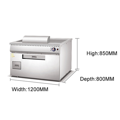 10kw Gas Teppanyaki Grill με καύσιμο LPG για βαριά μαγειρική σε εμπορικές κουζίνες
