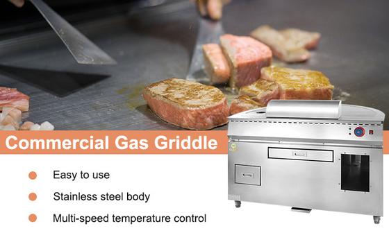 10kw Gas Teppanyaki Grill με καύσιμο LPG για βαριά μαγειρική σε εμπορικές κουζίνες