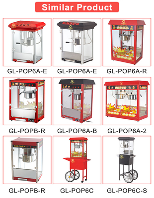 16.5kg Συγκινητικό εξοπλισμό μαγειρικής 1.5KW με 220V-240V τάση για εύκολη παρασκευή ποπκόρν
