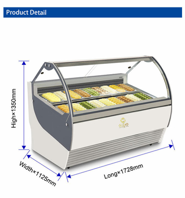 1650W Ιταλικό Πάν 18pcs Επισπεραίωτο βιομηχανικό ψυκτικό εξοπλισμό για οθόνη παγωτού