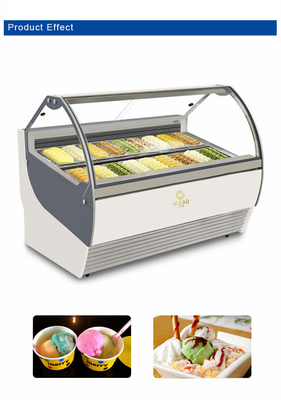 1650W Ιταλικό Πάν 18pcs Επισπεραίωτο βιομηχανικό ψυκτικό εξοπλισμό για οθόνη παγωτού