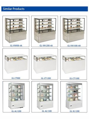 Ιταλικό στυλ Gelato Freezer Εμφάνιση Κουτί με αντίστροφο κύκλο αποψύχωσης και αερισμένο σύστημα ψύξης