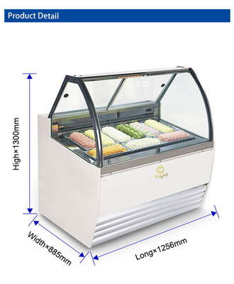 Εμφάνιση παγωτού Thomas Gelato Εξοπλισμός ψύξης αναστροφικού κύκλου 220-240V/1PH/50HZ