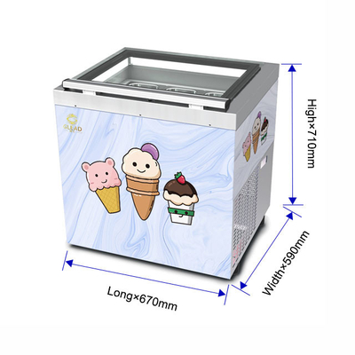 200W Smart Gelato Ice Cream Showcase με αντίστροφο κύκλο αποψύχωσης - 44KG βιομηχανική μονάδα ψύξης
