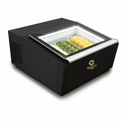 200W Smart Gelato Ice Cream Showcase με αντίστροφο κύκλο αποψύχωσης - 44KG βιομηχανική μονάδα ψύξης