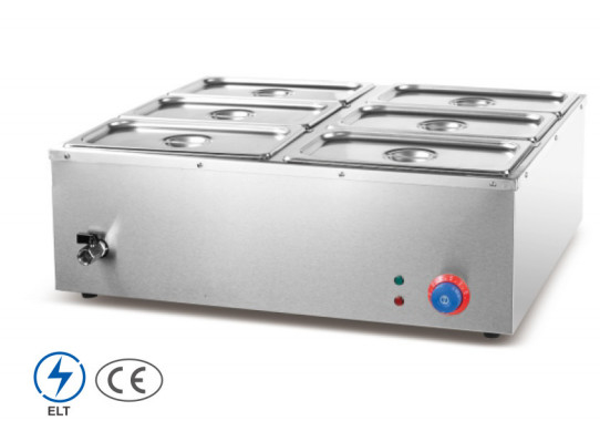 Εμπορικά ατσάλινα Bain Marie για θέρμανση σούπας 0-100°C 220-240V Ηλεκτρικό καύσιμο