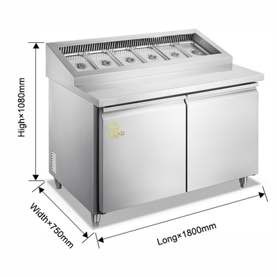 Συσκευές ψύξης 270/340/410L με ντουλάπια για σαλάτες