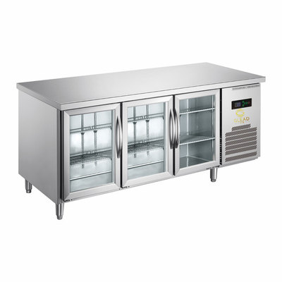 220V-240V 5°C -0°C Διπλή γυάλινη πόρτα Βιομηχανικό ψυκτικό εξοπλισμό 150L ψυγείο οθόνης