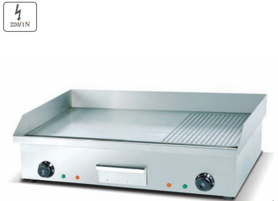 220-240V 50Hz Ασημένιο Ηλεκτρικό Griddle με εύρος θερμοκρασίας 0 °C έως 100 °C