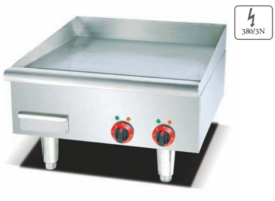 220-240V 50Hz Ασημένιο Ηλεκτρικό Griddle με εύρος θερμοκρασίας 0 °C έως 100 °C