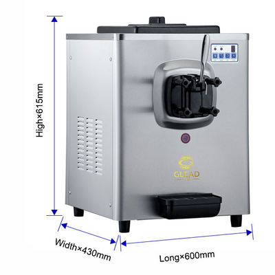 1.6L ψυγείο Μηχανή μαλακού παγωτού με 5L Hopper 220-240V τάση 100-150 φλιτζάνια την ώρα