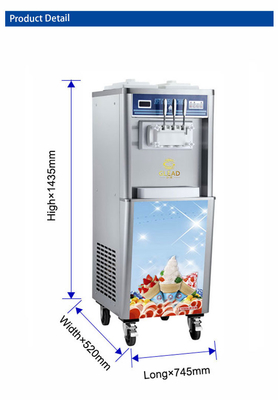 Εμπορική μηχανή παγωτού με προψύξη 20-25kg/ώρα Παραγωγή ψυκτικού R22/R404A