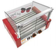 Μηχανή ψήσιμο ζεστών σκυλιών 240V/50HZ με 5/7/9 κυλίνδρους ανεξάρτητο έλεγχο θερμοκρασίας για τέλεια ψητό ζεστό