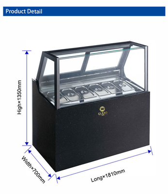 Φαν ψύξη 1100W μηχανή παγωτού ψυκτικό R404a -18~-22°C θερμοκρασία εξοπλισμός ξενοδοχείου