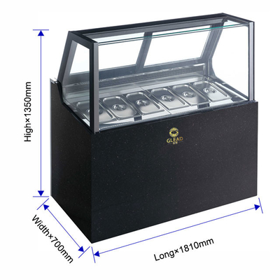 Φαν ψύξη 1100W μηχανή παγωτού ψυκτικό R404a -18~-22°C θερμοκρασία εξοπλισμός ξενοδοχείου