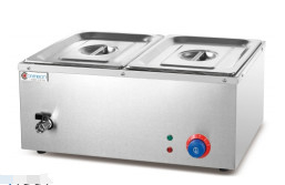 220-240V/50-60HZ τάση Εμπορικό εξοπλισμό μαγειρέματος με 2 δεξαμενές Ηλεκτρικό Bain Marie