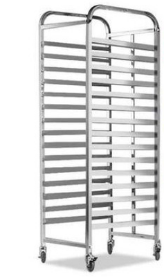 Εμπορικό 15-επίπεδο από ανοξείδωτο χάλυβα Bun Pan Rack Trolley.