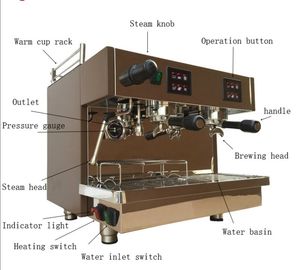 Η εμπορική εστιατορίων μηχανή καφέ Espresso αυτόματη με 2 ομαδοποιεί 9 λίτρα
